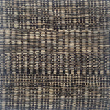 Close-up of a textured rug in sahdes of grey and black