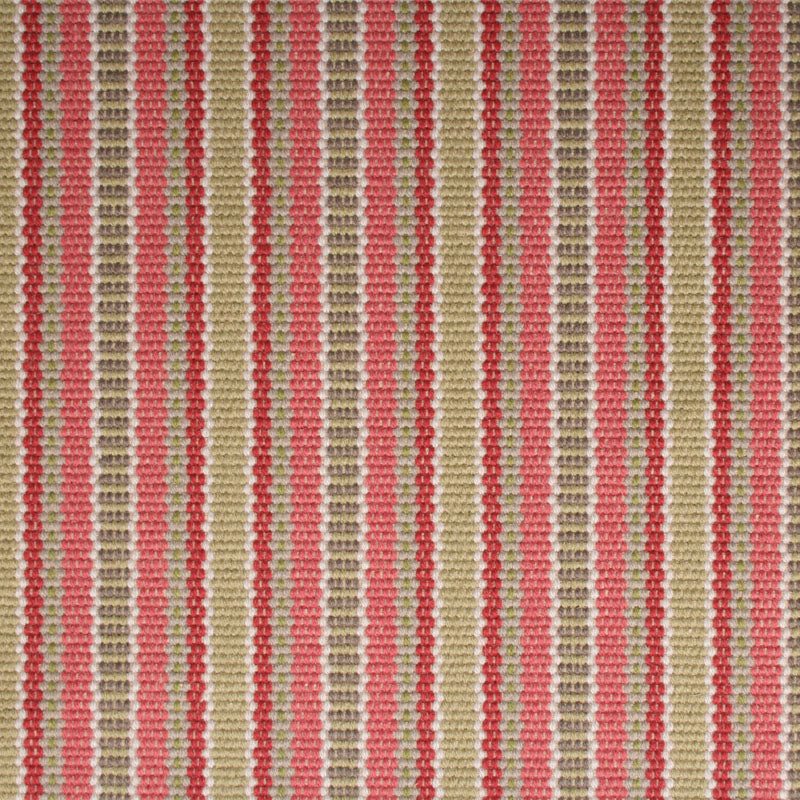 Striped flatweave runner in pink crem and grey