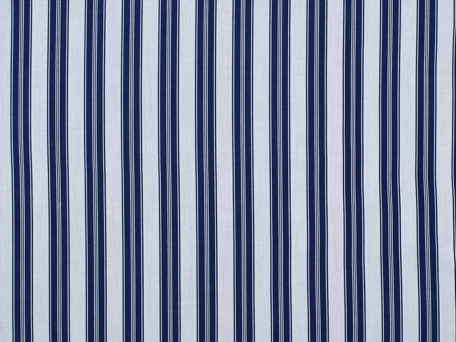 Striped performance fabric in blue on white.
