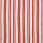 Striped performance fabric in bright orange on white.