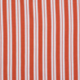 Striped performance fabric in white on bright orange.
