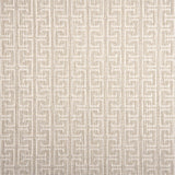 Broadloom carpet with geometric Greek pattern in ivory on ecru.