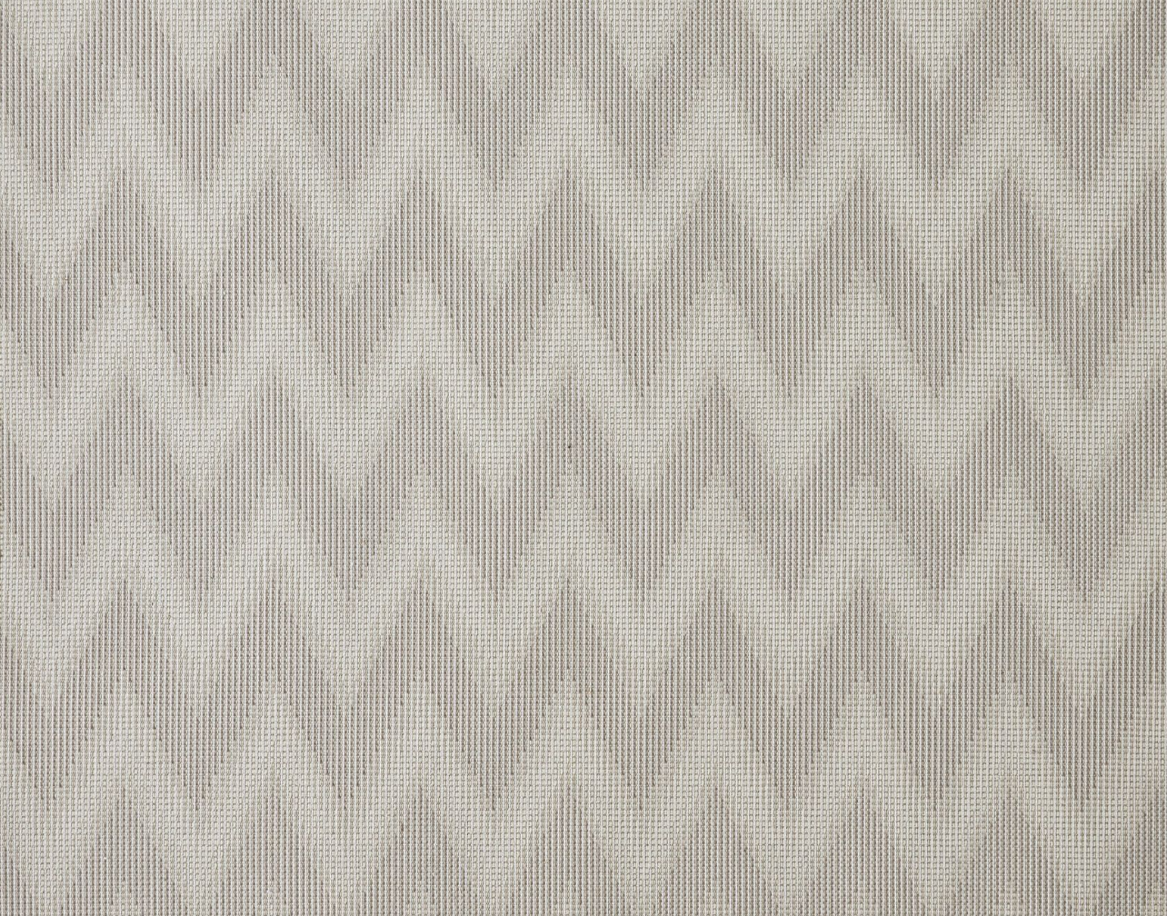 Broadloom carpet in a zig zag stripe in ecru.