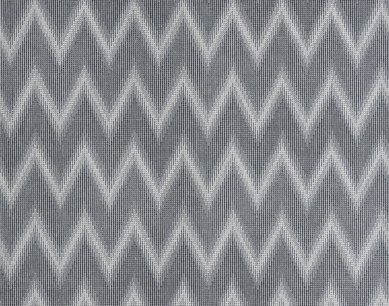 Broadloom carpet in a zig zag stripe in slate grey.