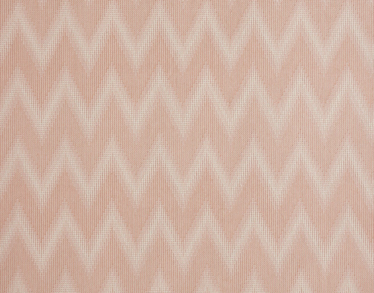 Broadloom carpet in a zig zag stripe in pale pink.