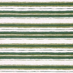 Printed fabric of kelly green and grass green horizontal stripes on a white background