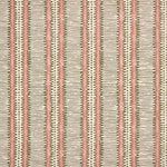 Dense tribal stripe pattern in green and pink on cream.