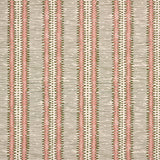 Dense tribal stripe pattern in green and pink on cream.