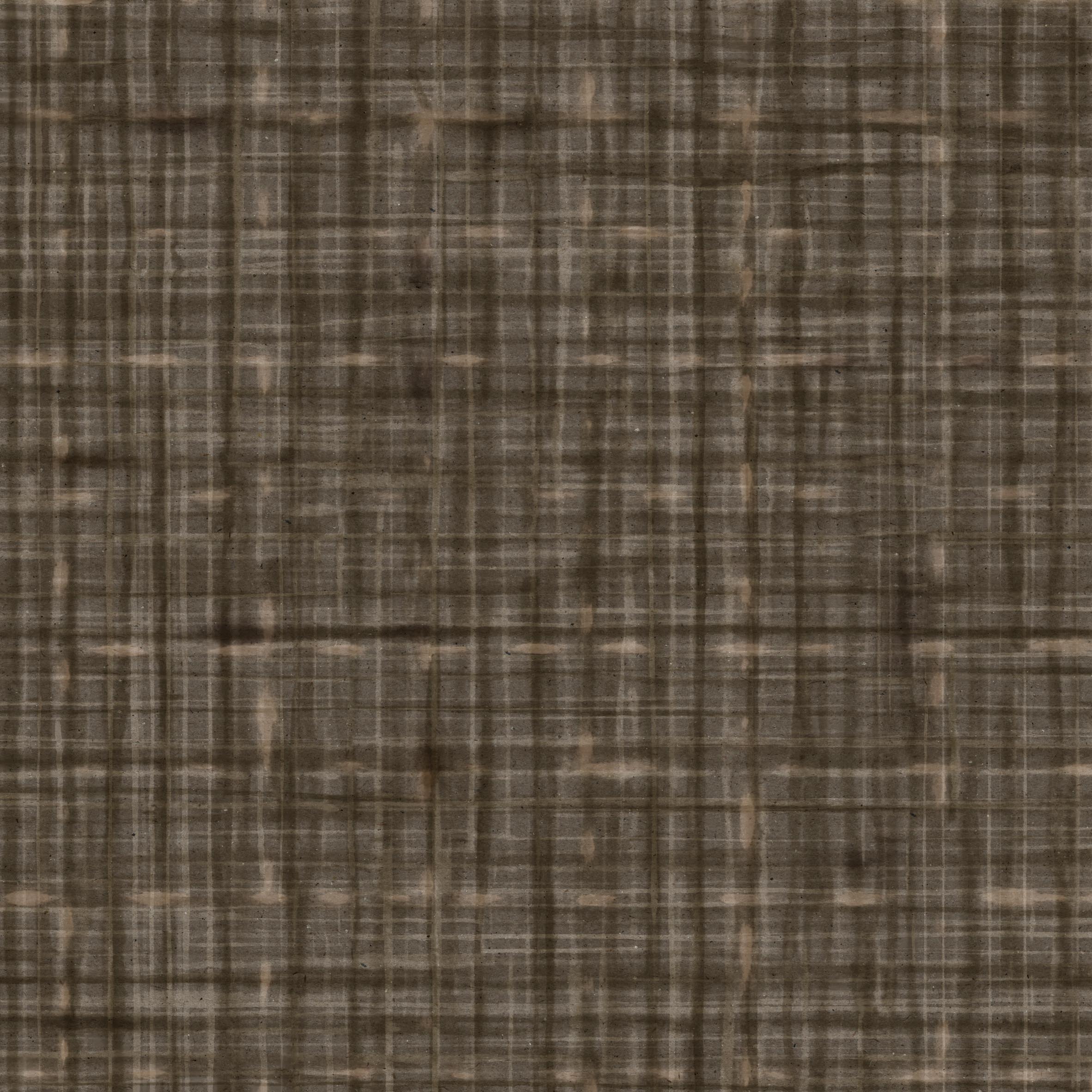 Close up detail of wallpaper in a textured tweed pattern in shades of warm charcoal grey.