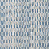 Fabric in a painterly herringbone print in blue and green on a cream field.