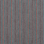 Dimensional embroidered fabric in an irregular stripe pattern in shades of red, blue and brown.