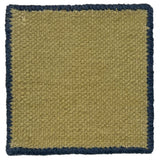 Flatweave dhurrie sample in sage with blue border
