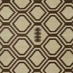 Beige and brown geometric patterned rug