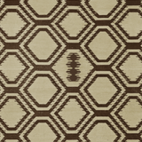 Beige and brown geometric patterned rug