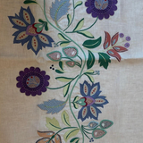 Floral Vine Hand Embroidery Sample