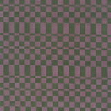 Detail of dhurrie rug in a checkerboard pattern of green and purple