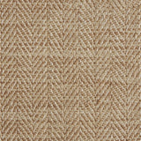 Close up of a rug in a woven herringbone pattern in tan.
