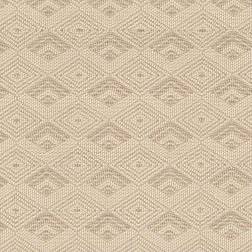 Broadloom carpet with diamond motif in cream with taupe.