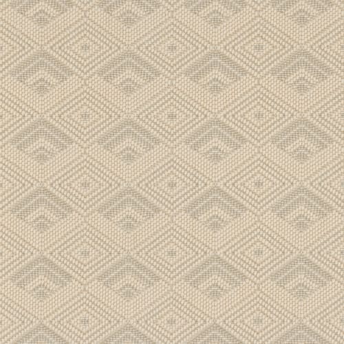 Broadloom carpet with diamond motif in cream with grey.