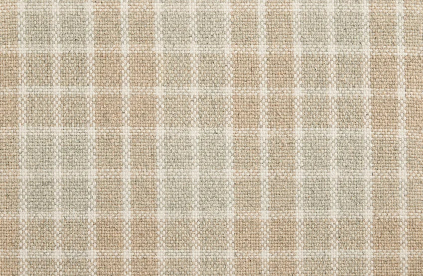 Broadloom carpet swatch in a checkered pattern in a tan design