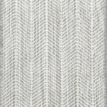 Close up of broadloom carpet with striated herringbone weave in white with accents of light grey.