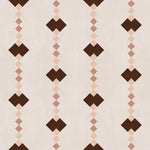 Stripe in a stacked diamond design in pink with dark brown accents.