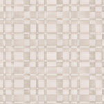 Detail of wallpaper in a large-scale checked pattern in shades of cream and tan.