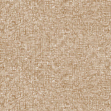 Detail of wallpaper in a textural wicker pattern in mottled tan on a white field.