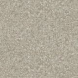 Detail of fabric in a textural wicker pattern in mottled olive on a white field.