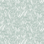 Abstract leaf pattern in white on a pale aqua watercolor field.