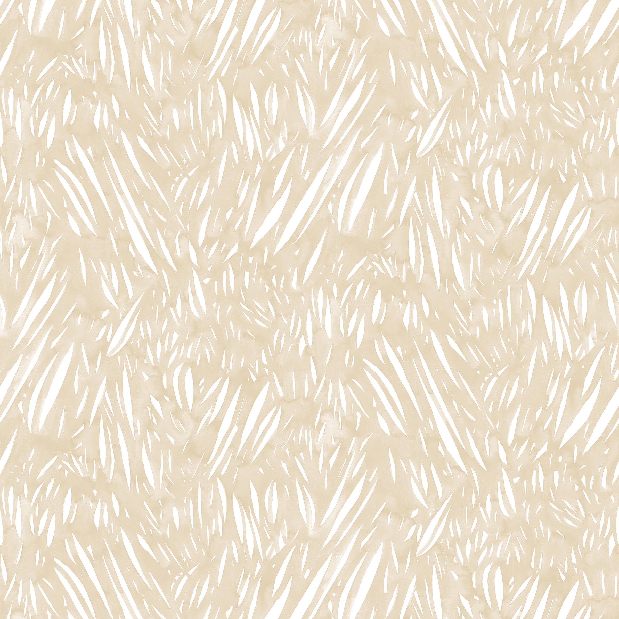 Abstract leaf pattern in white on a pale yellow watercolor field.