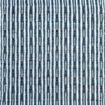 Flatweave rug in a solid and dashed stripe in cream on slate blue field