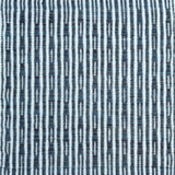 Flatweave rug in a solid and dashed stripe in cream on slate blue field
