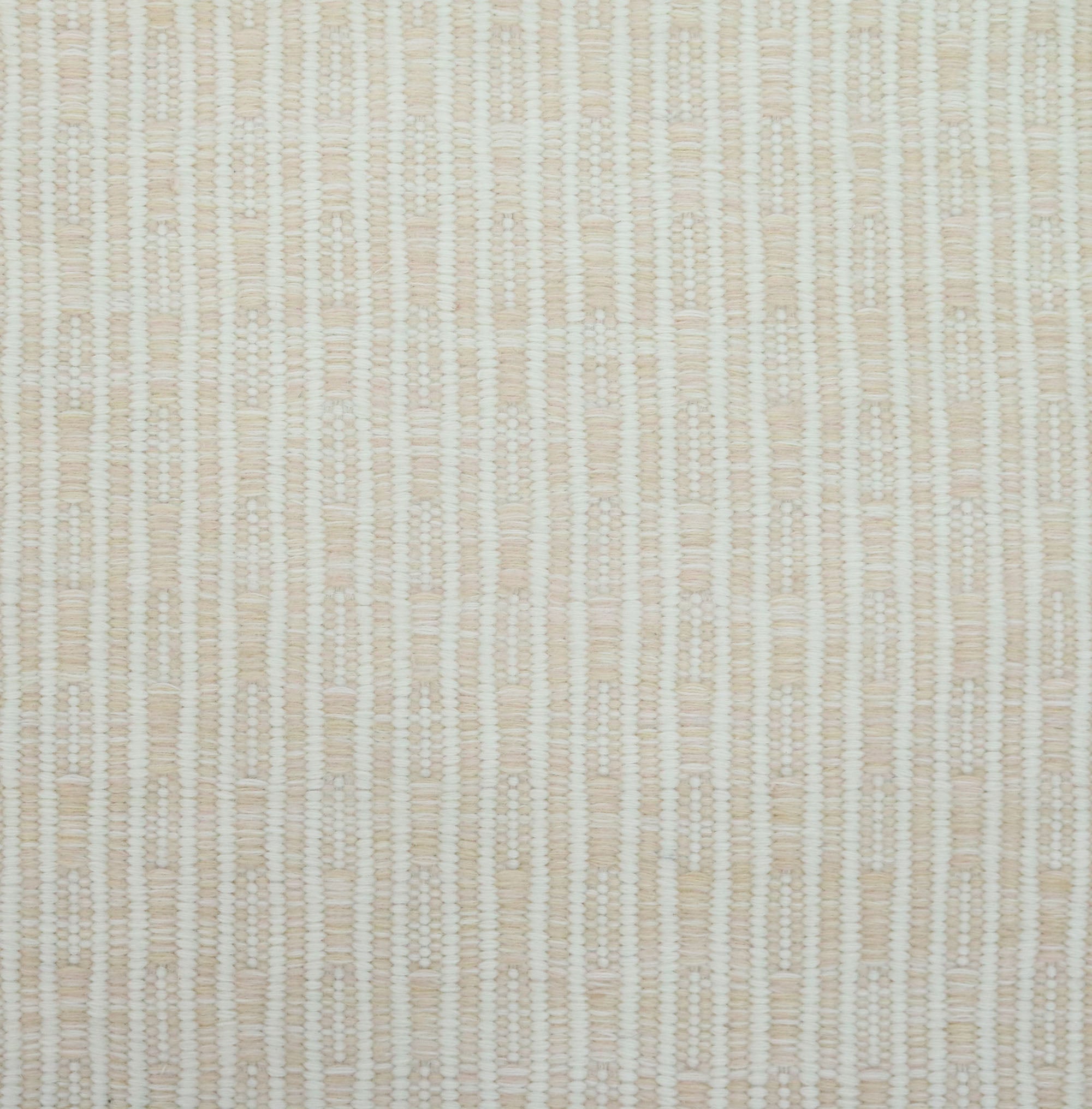Flatweave rug in a solid and dashed stripe in cream on warm beige field