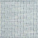 Flatweave rug in a solid and dashed stripe in cream on strié grey field