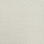 Flatweave rug in a small scale zigzag dot stripe in cream on a pale beige field.