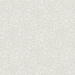 Detail of wallpaper in a painterly abstract print in white on a light gray field.