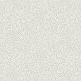 Detail of wallpaper in a painterly abstract print in white on a light gray field.