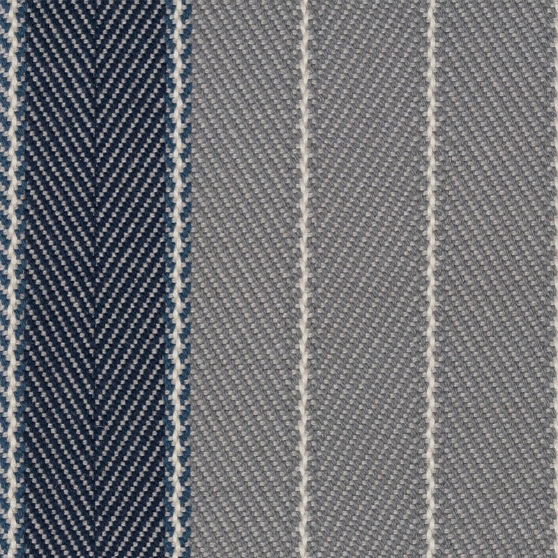 Striped herringbone in grey and blue