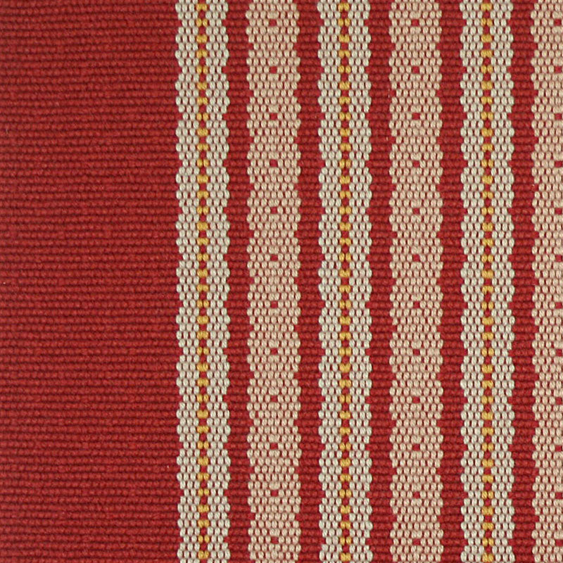 Striped flatweave runner in red and cream 