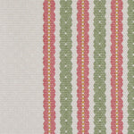Striped flatweave runner in green and pink