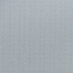 printed linen fabric in a detailed geometric pattern in white on a light blue field.