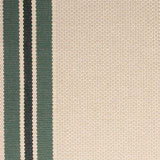 Striped flatweave runner in cream and forrest green 