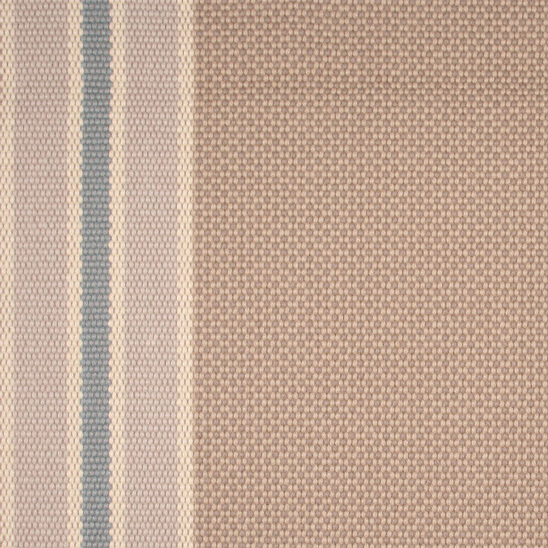 Striped flatweave runner in cream and blue