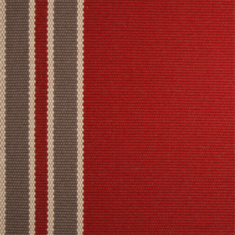 Striped flatweave runner in red and brown grey 