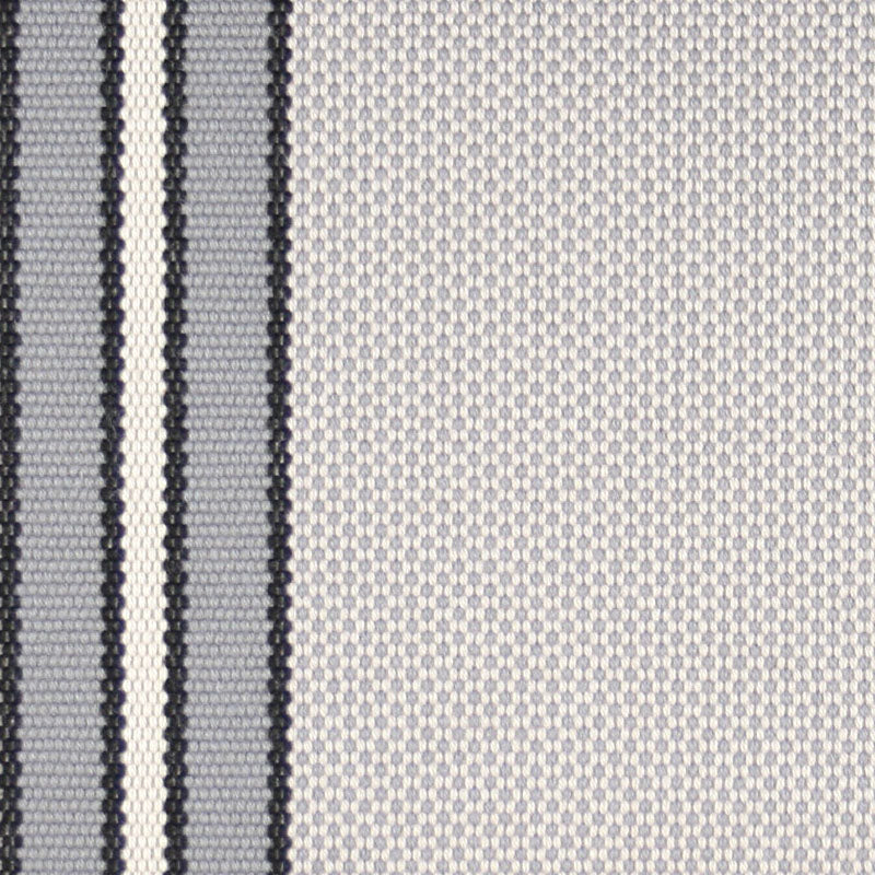 Striped flatweave runner in light grey and dark grey 