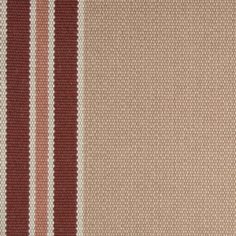 Striped flatweave runner in cream pink and burnt red