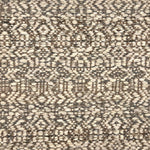 Handwoven rug detail in a contemporary design in grey and cream