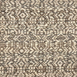 Handwoven rug detail in a contemporary design in grey and cream
