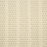 Broadloom carpet with textured stripe design in cream with light green accents. 